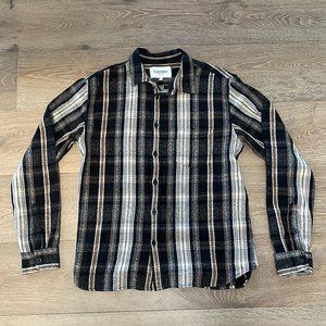 Corridor NYC. Black/Brown Plaid Button-Down Flannel. Size Medium.